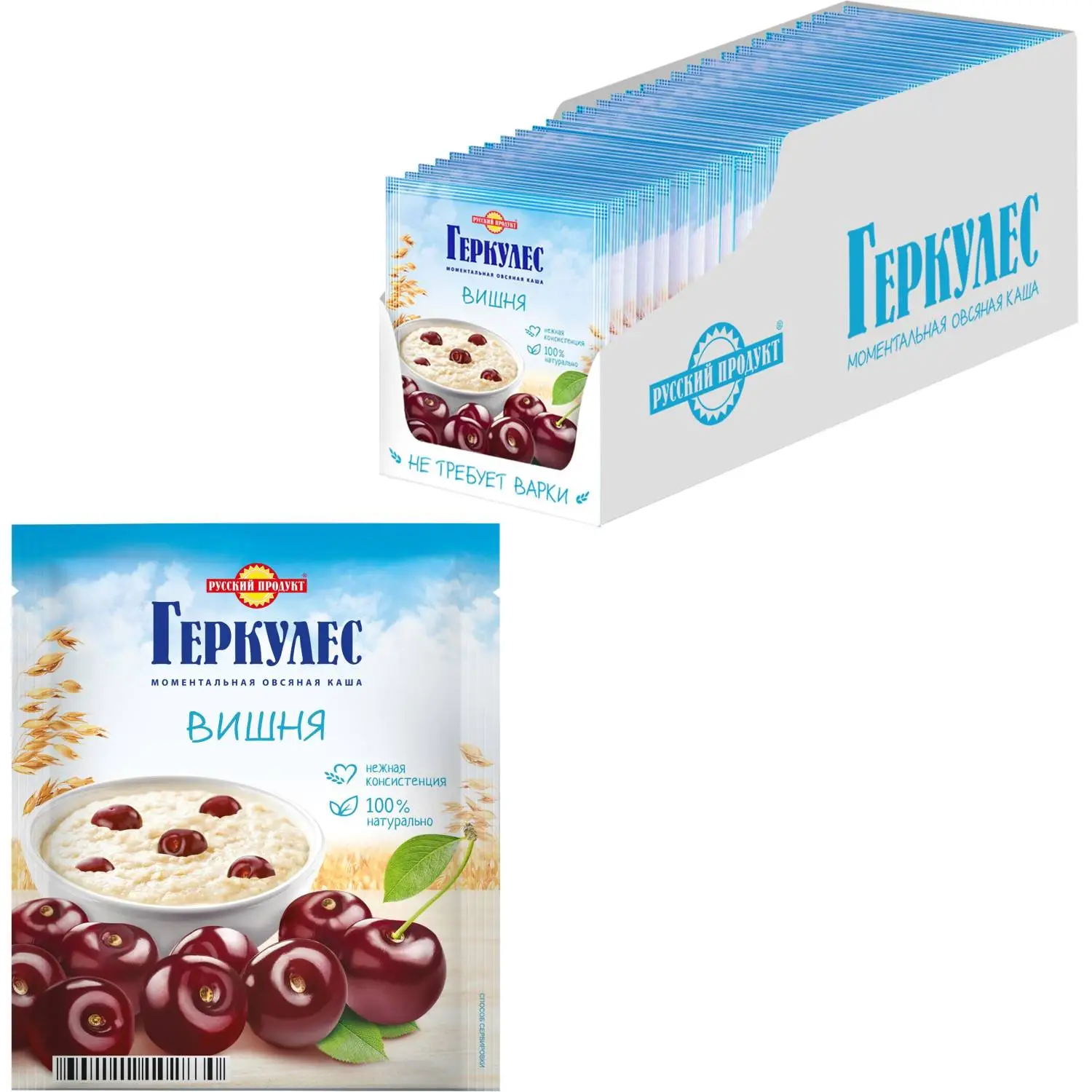 Каша Овсяная Русский Продукт геркулес с вишней, 30штх35 г