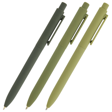 Ручка шариковая автоматическая BRUNO VISCONTI "SoftClick Verde", СИНЯЯ, корпус ассорти, 0,5 мм, 20-0403