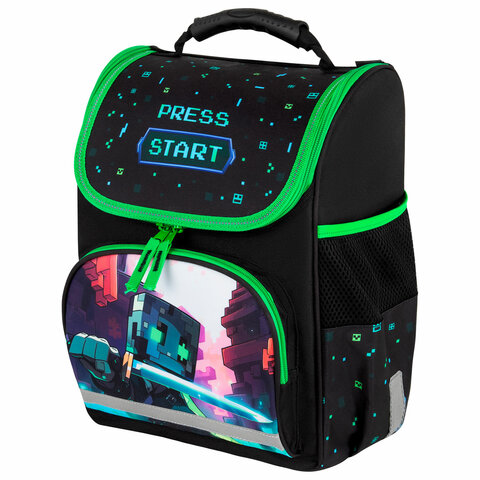 Ранец ПИФАГОР BASIC, 1 отделение, 3 кармана, эргономичная спинка, "Sharp sword", 35х28х18 см, 273138