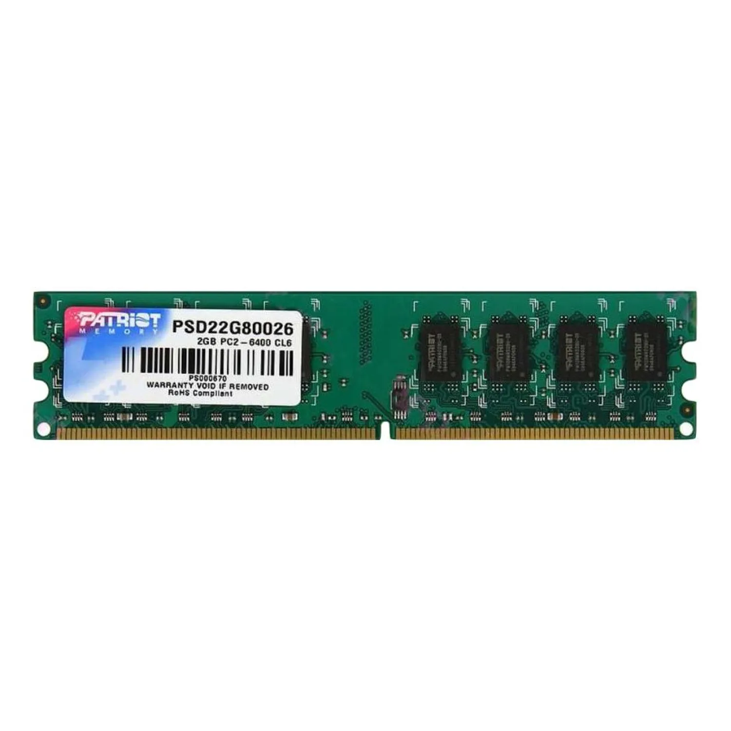 Модуль памяти Patriot DDR2 DIMM 2Gb 800МГц CL6 (PSD22G80026)