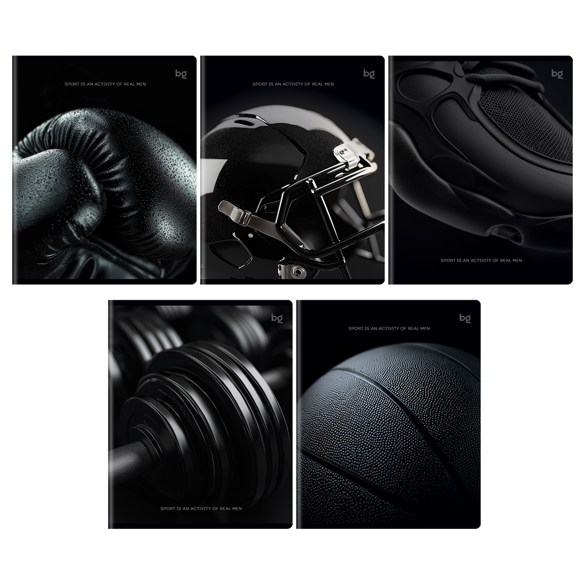 Тетрадь 80л., А5, клетка BG "Мужской спорт", выборочный лак