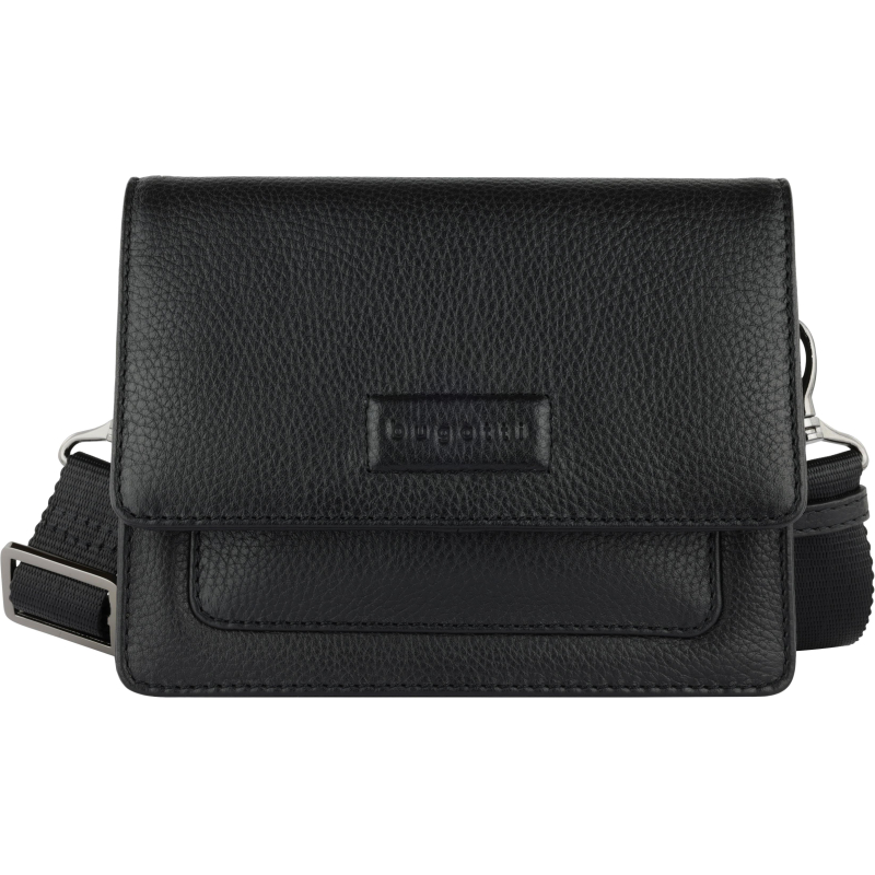 Сумка чз плеч жен BUGATTI Elsa,черн,волов кож/полиэс,18,5х8,5х14,5 49460401