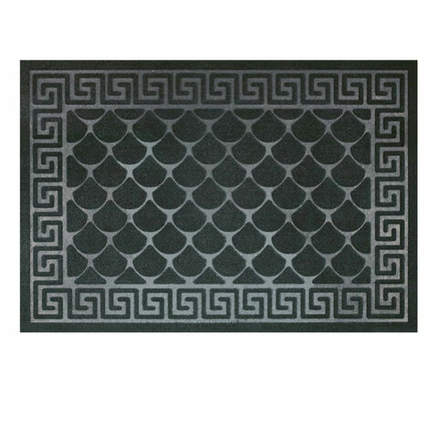 Коврик придверный 60х90 см, ЧЕРНЫЙ, грязезащитный, 430 г/м2, фактурный рисунок ЧЕШУЙКИ, ЛЮБАША, 701060