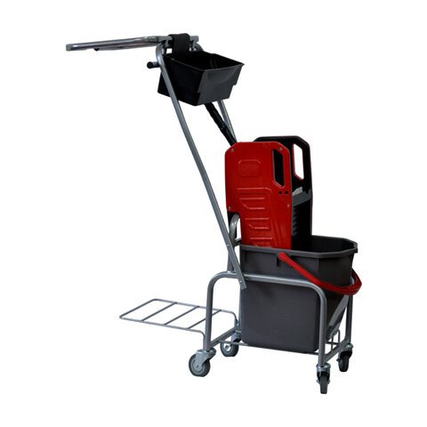 Тележка уборочная Eсо-Force, 1 ведро 25л, отжим, лоток для химии, держатель для мешка, металлический каркас, бесшумные колеса, 21EF/6