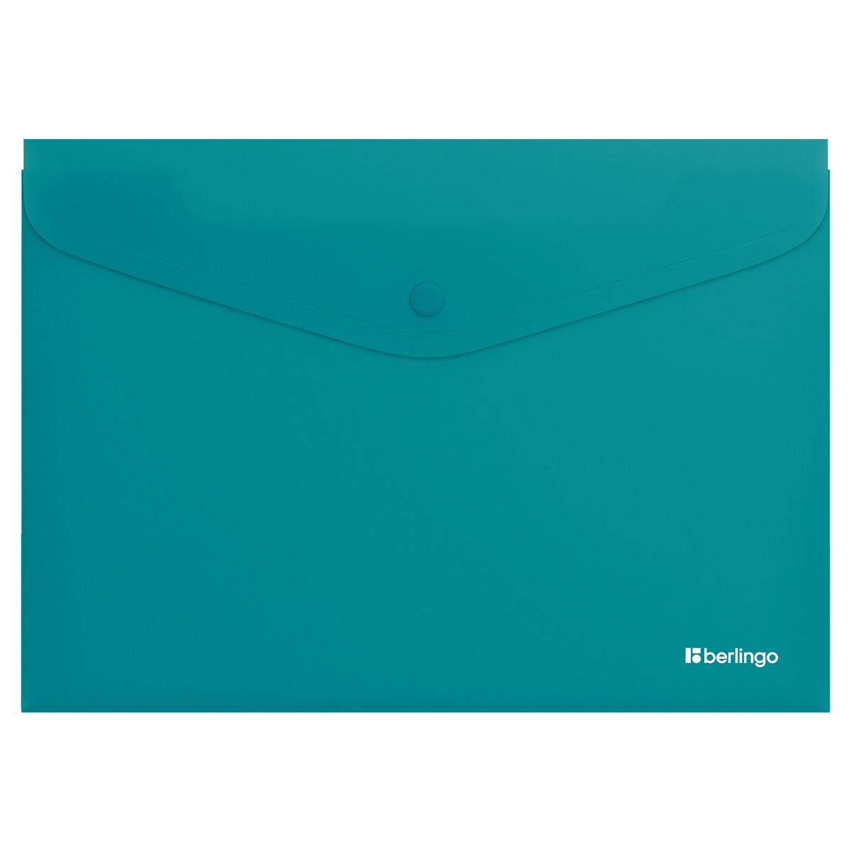 Папка-конверт на кнопке Berlingo "Soft Touch", А4, 200мкм, софт-тач, бирюзовая