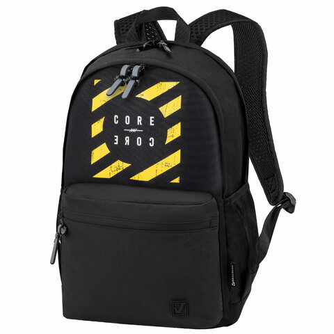 Рюкзак BRAUBERG FASHION CITY универсальный, 2 отделения, "Core", черный, 46х31х15 см, 273838