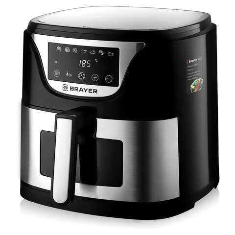 Аэрогриль BRAYER BR2037, 1500 Вт, 5 л, 7 программ, таймер, сенсорное управление, нержавеющая сталь