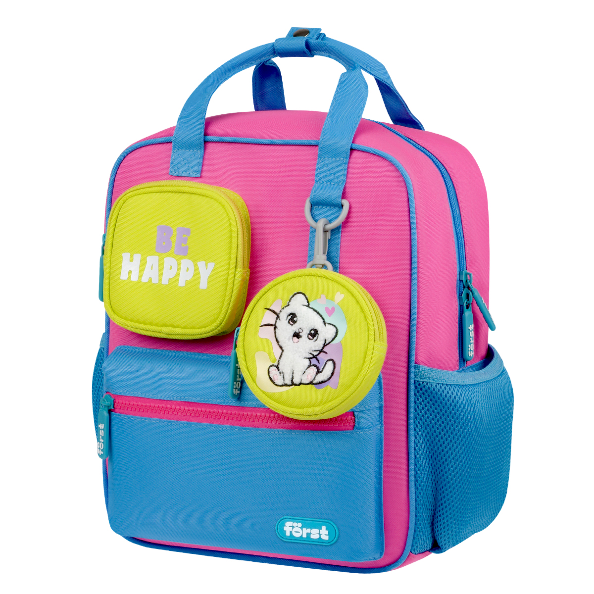 Рюкзак Först F-Kids "Be Happy!" 30,5*25,5*12см, 1 отделение, 5 карманов, эргономичная спинка