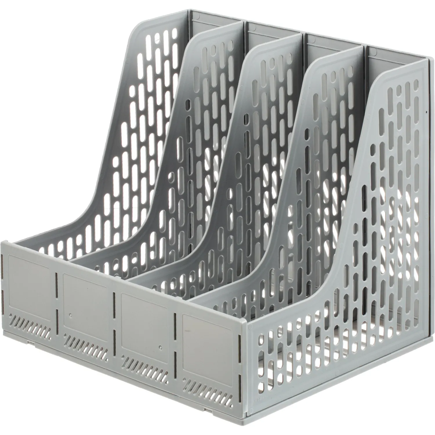 Лоток вертикальный д/бумаг Deli E9844,сбор,4отд,сер,325x257x275мм,пл