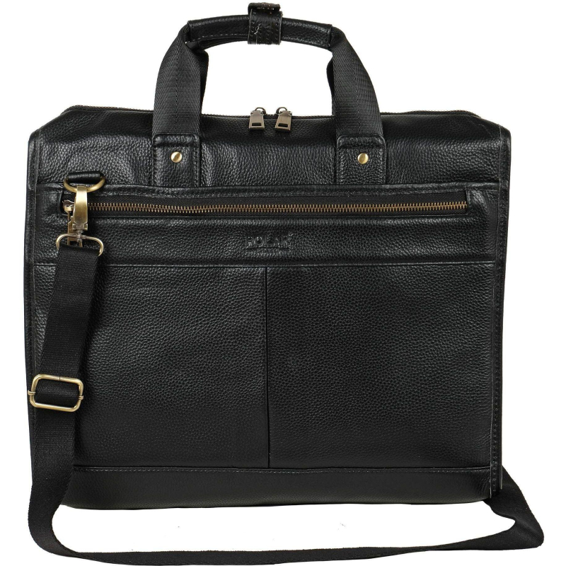 Сумка мужск кожаная 5191 Black/черная А4