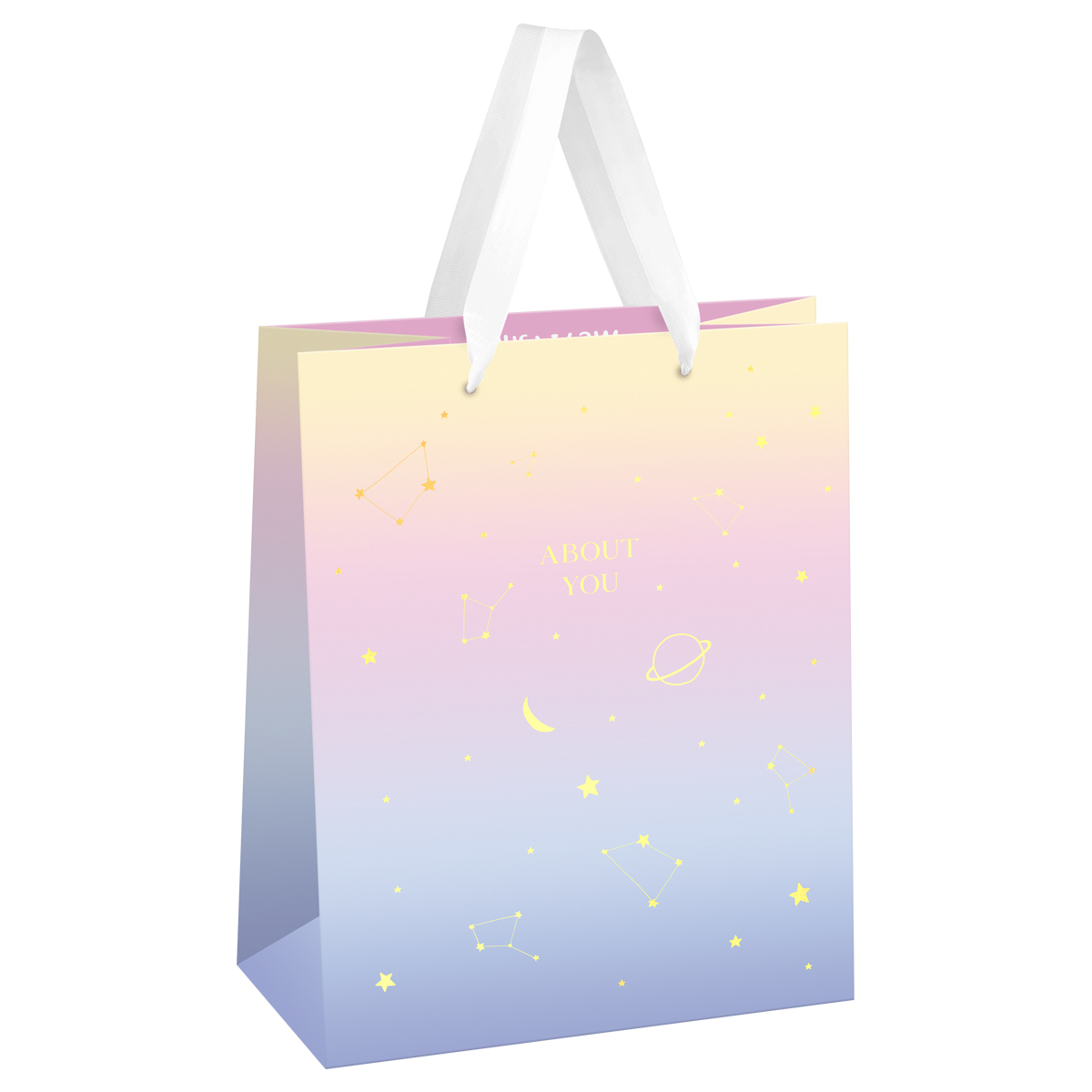 Пакет подарочный 18*23*10см MESHU "Universe", фольга,  матовая ламинация