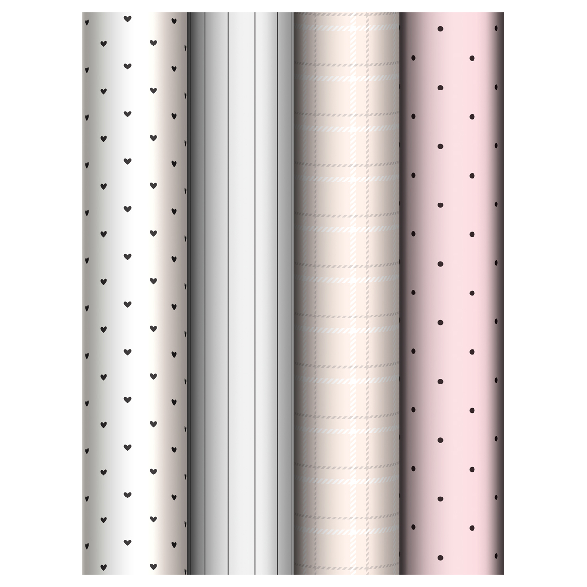 Упаковочная бумага глянц. 70*100см, MESHU "Сharm", 80г/м2, ассорти 4 дизайна