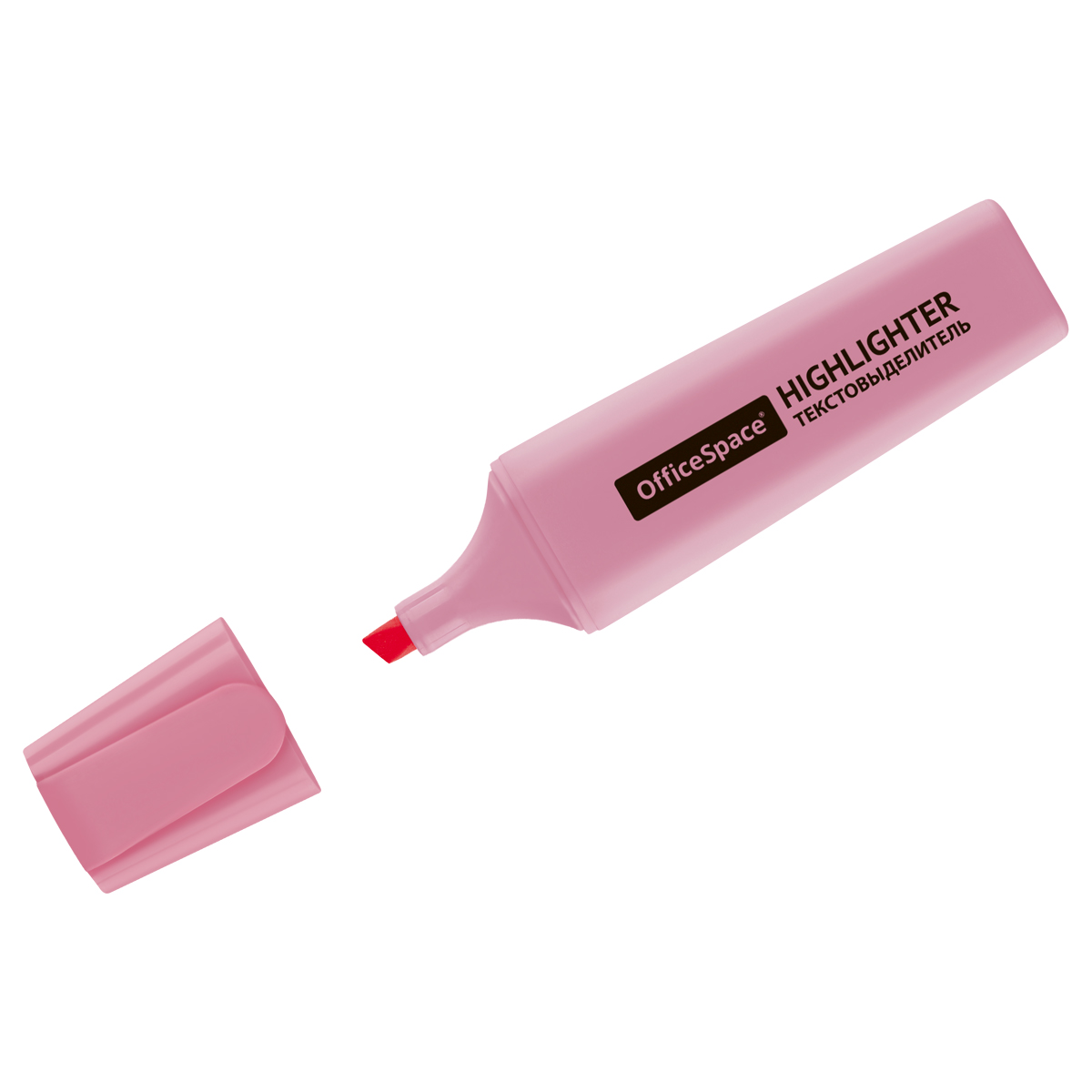 Текстовыделитель OfficeSpace пастельный цвет, розовый, 1-5мм