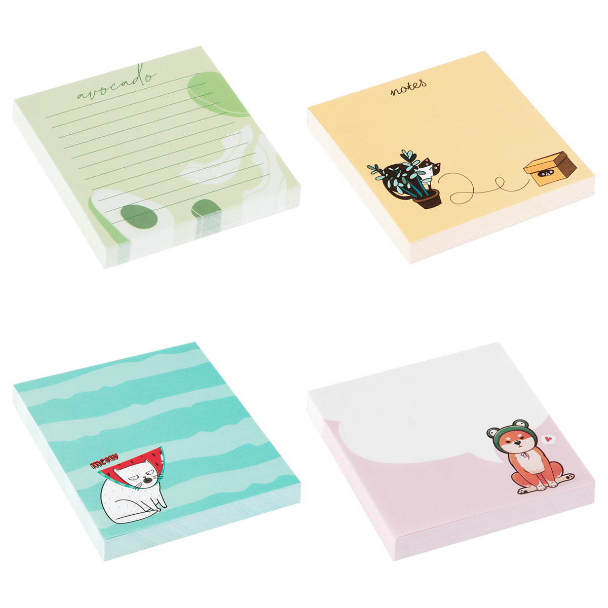 Блок для записей MESHU 8,5*8,5см, 100л., на склейке, в ассортименте