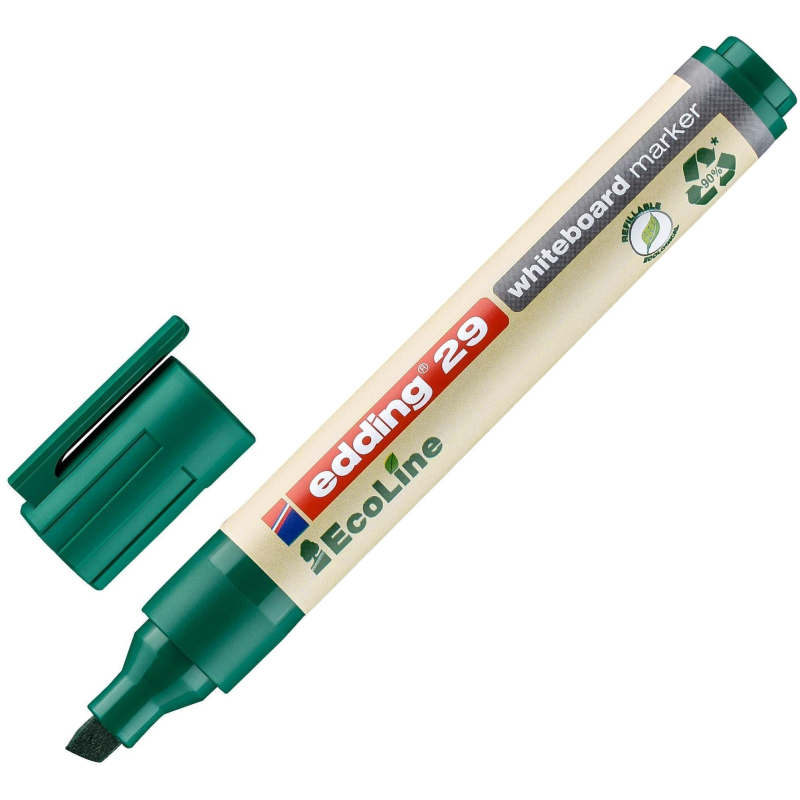 Маркер для белых досок EDDING 29/4 Ecoline, 1-5 мм, зеленый, скош. наконеч