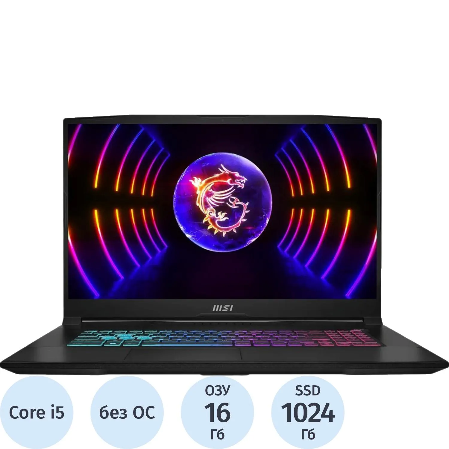 Ноутбук MSI B13VEK-1611XRU(9S7-17L541-1611)i5-13420H/16Gb/1Tb/RTX/17.3/NoOS