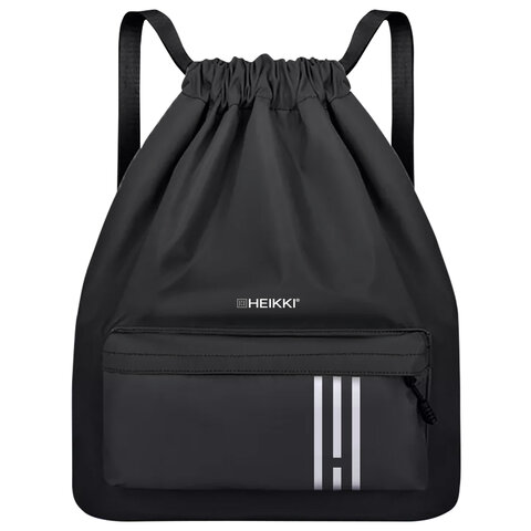 Рюкзак спортивный мешок HEIKKI CASUAL (ХЕЙКИ) с дополнительным карманом, 44х34 см, "Stripe", 273458