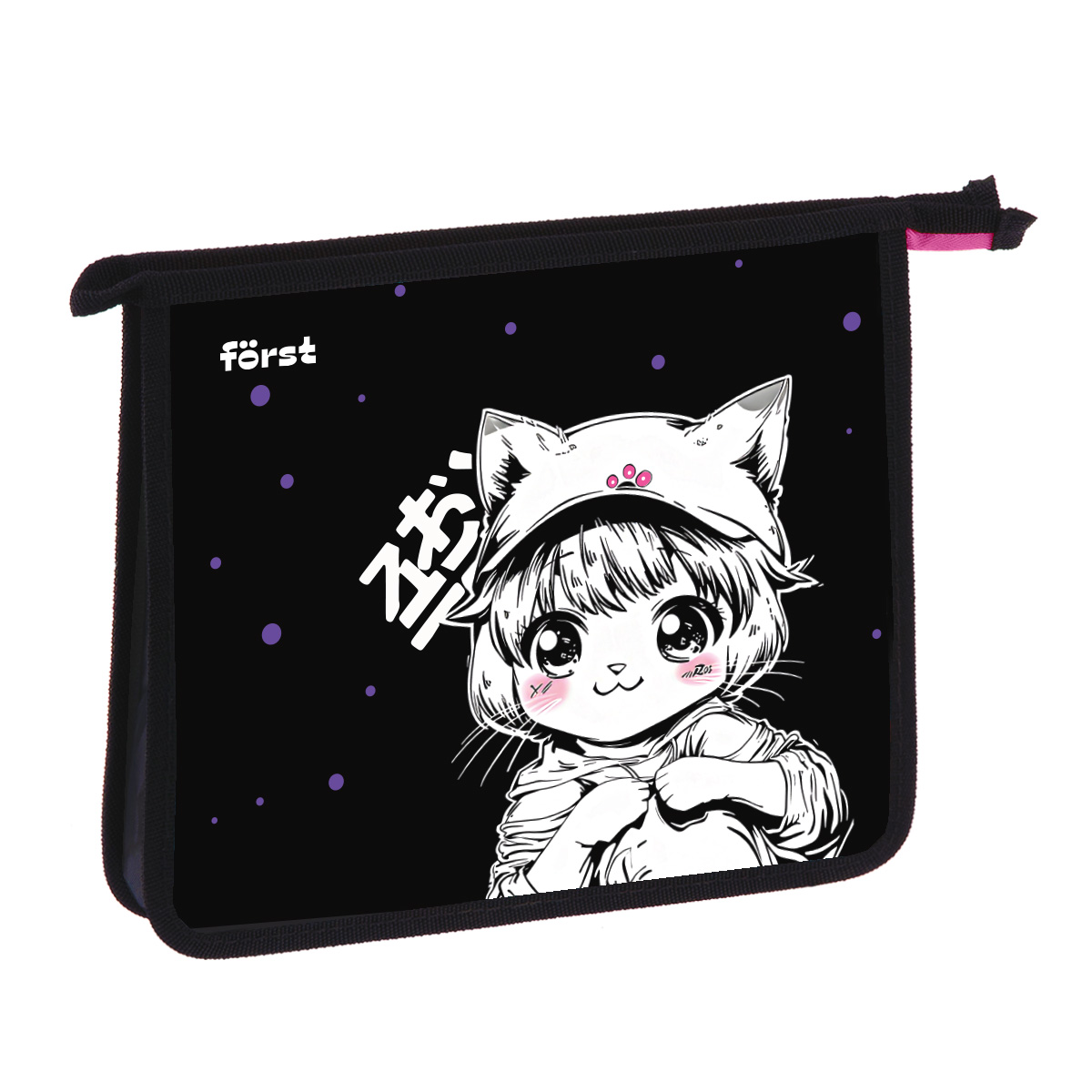 Папка для тетрадей 1 отделение, А5 Först "Plush Dream" , 240*205*40 мм, пластик, на молнии