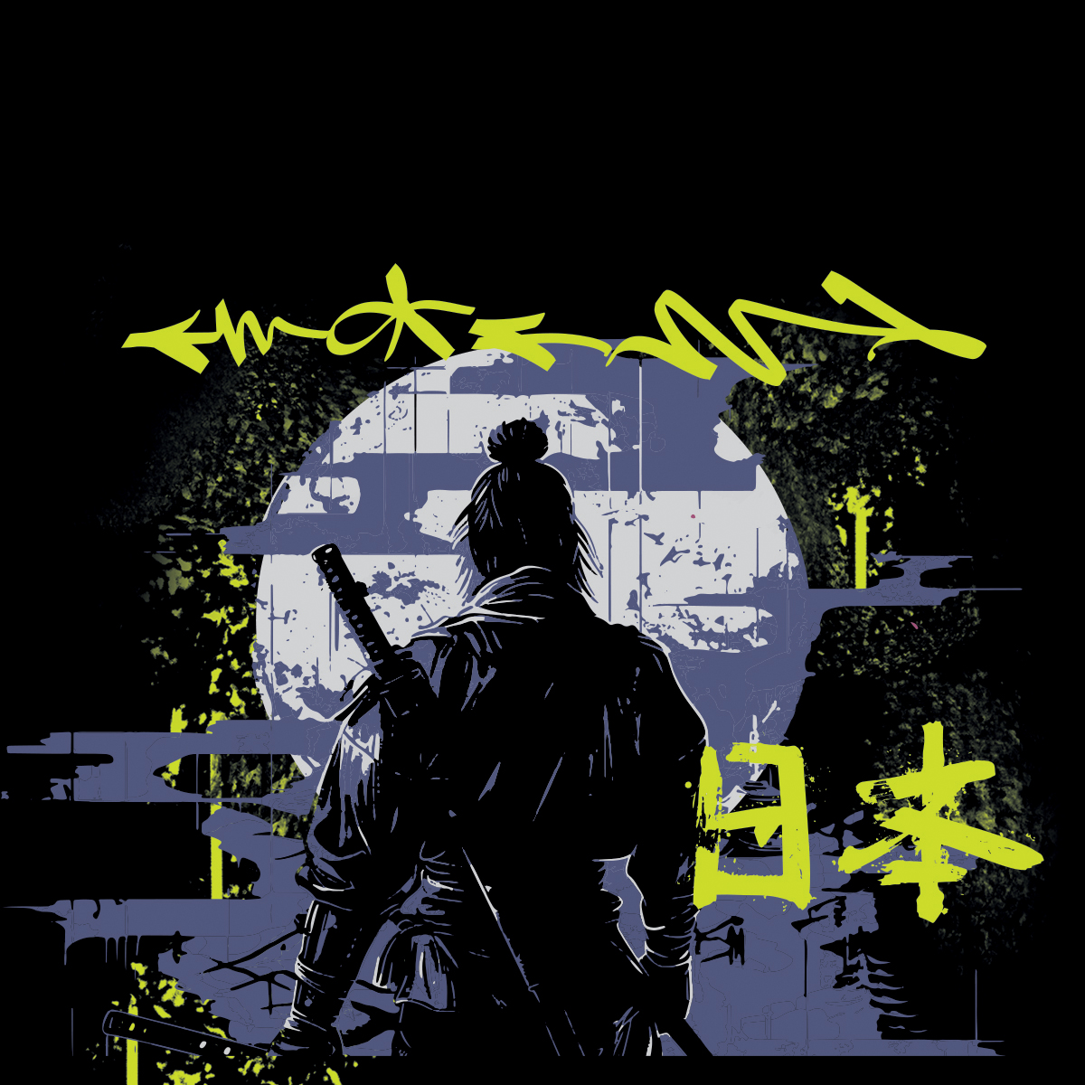 Мешок для обуви 1 отделение ArtSpace "The Lonely Samurai", 340*420мм, отражающая лента