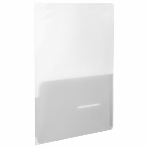 Папка-уголок 2 кармана А4 BRAUBERG SPECIAL, прозрачная, 0,18 мм, 273059