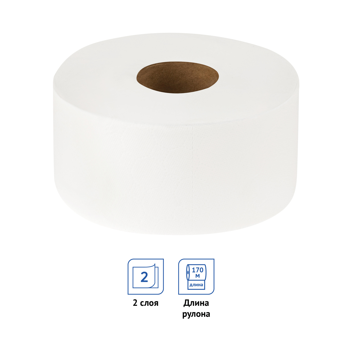 Бумага туалетная OfficeClean "Premium" 2-слойная, мини-рулон, 170м/рул, мягкая, тиснение, белая