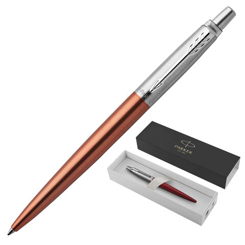 Ручка шариковая PARKER "Jotter Core Chelsea Orange CT", корпус оранжевый, хромированные детали, синяя, 1953189