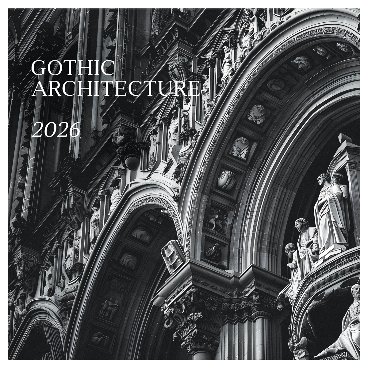 Календарь настенный перекидной на скрепке, 290*290 мм 12л. BG "Архитектура", 2026г.