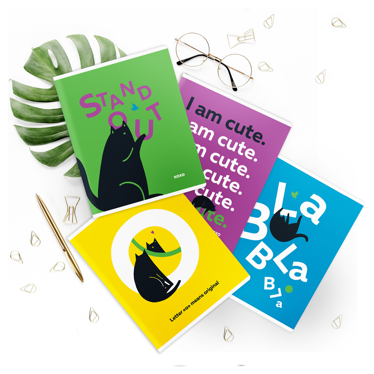 Тетрадь 48л., клетка MESHU "Сhatty cat", матовая ламинация, выборочный лак, пантон