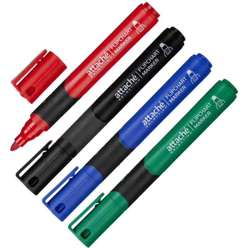 Набор маркеров для флипчартов по бумаге Attache Selection набор 4 цв 2-3 мм