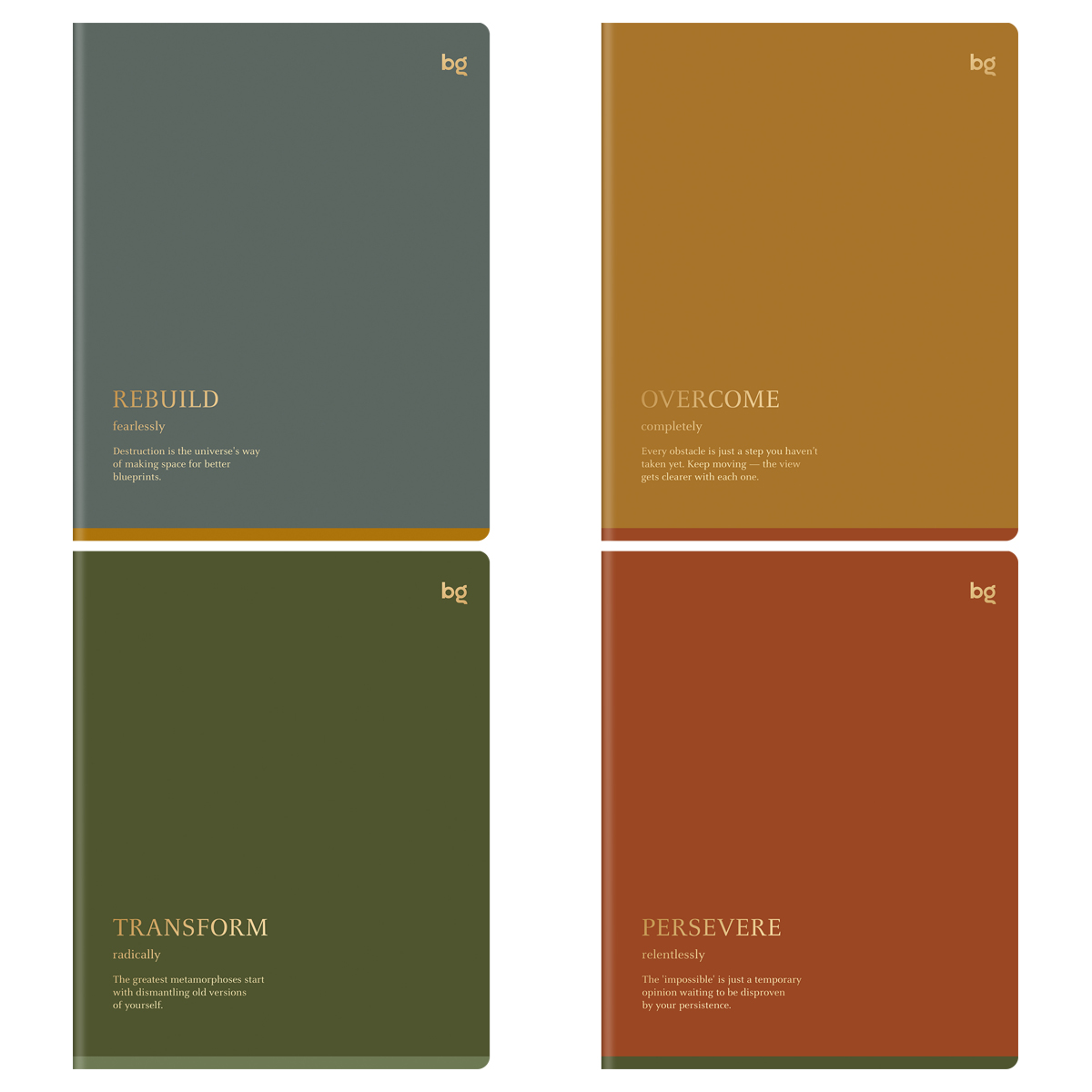 Тетрадь 96л., А5, клетка BG "Persevere", тиснение фольгой