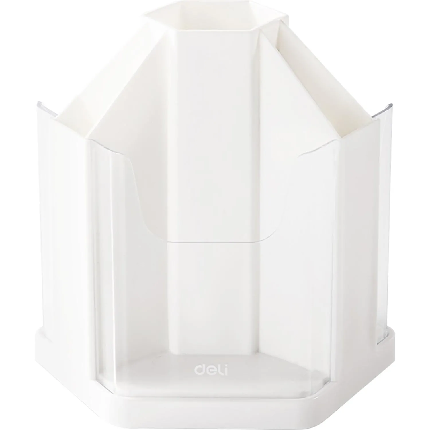 Подставка-органайзер Deli EM433, вращ, 123х109х122мм, 7 отделений, белая