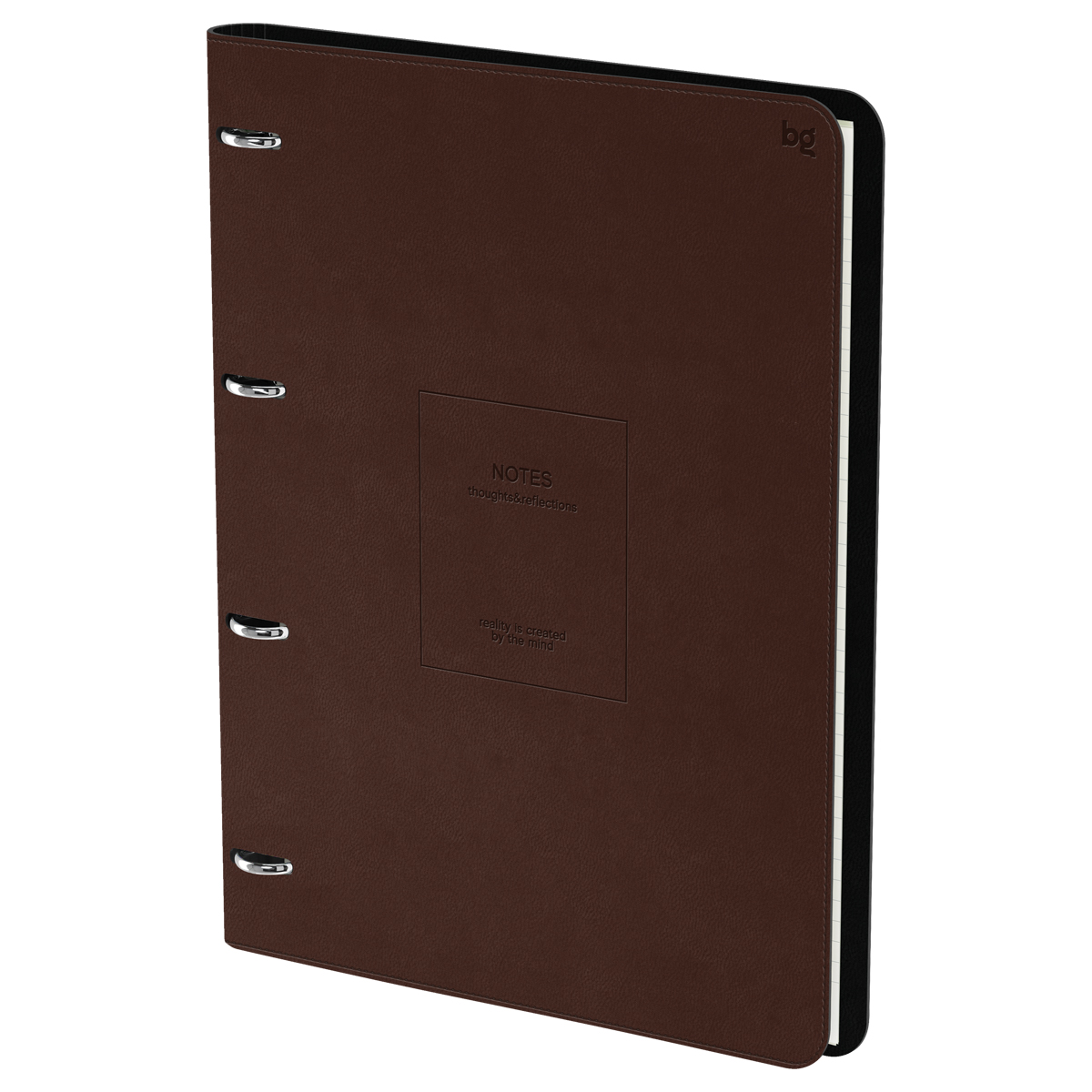 Тетрадь на кольцах А4, 120л., кожзам,  BG "Моно. Коричневый"