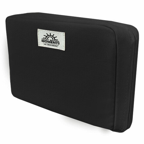 Пенал-органайзер BRAUBERG, 1 отделение, наклейки, молния вокруг, канвас, 22x15х4 см, черный, 273594