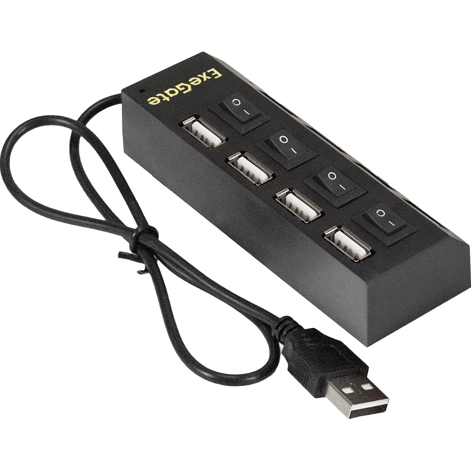Концентратор USB хаб ExeGate (EX293977RUS) DUB-42SW 4-в-1 черн
