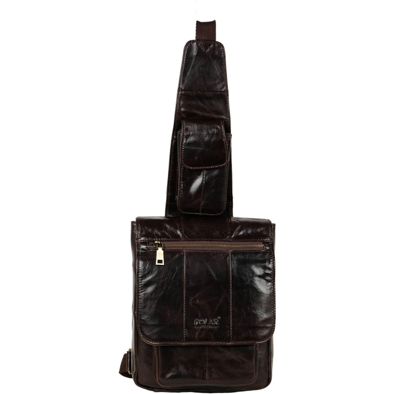 Сумка 1502 Coffee однолямочная натур.Кожа