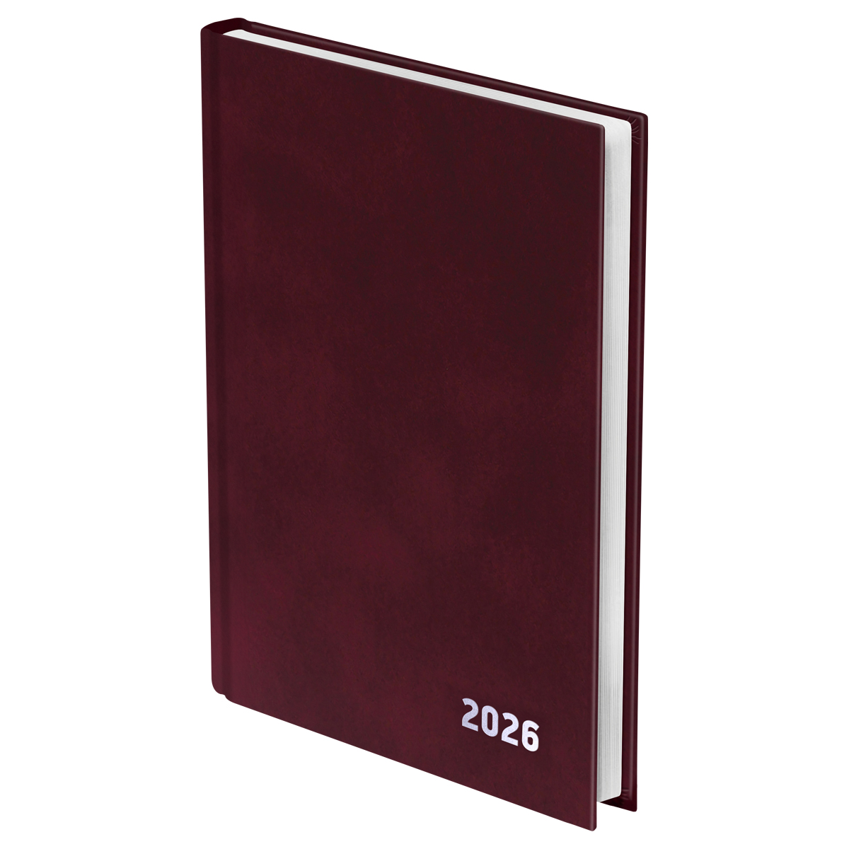 Ежедневник датированный 2026г., А5, 168л., бумвинил, BG, бордовый