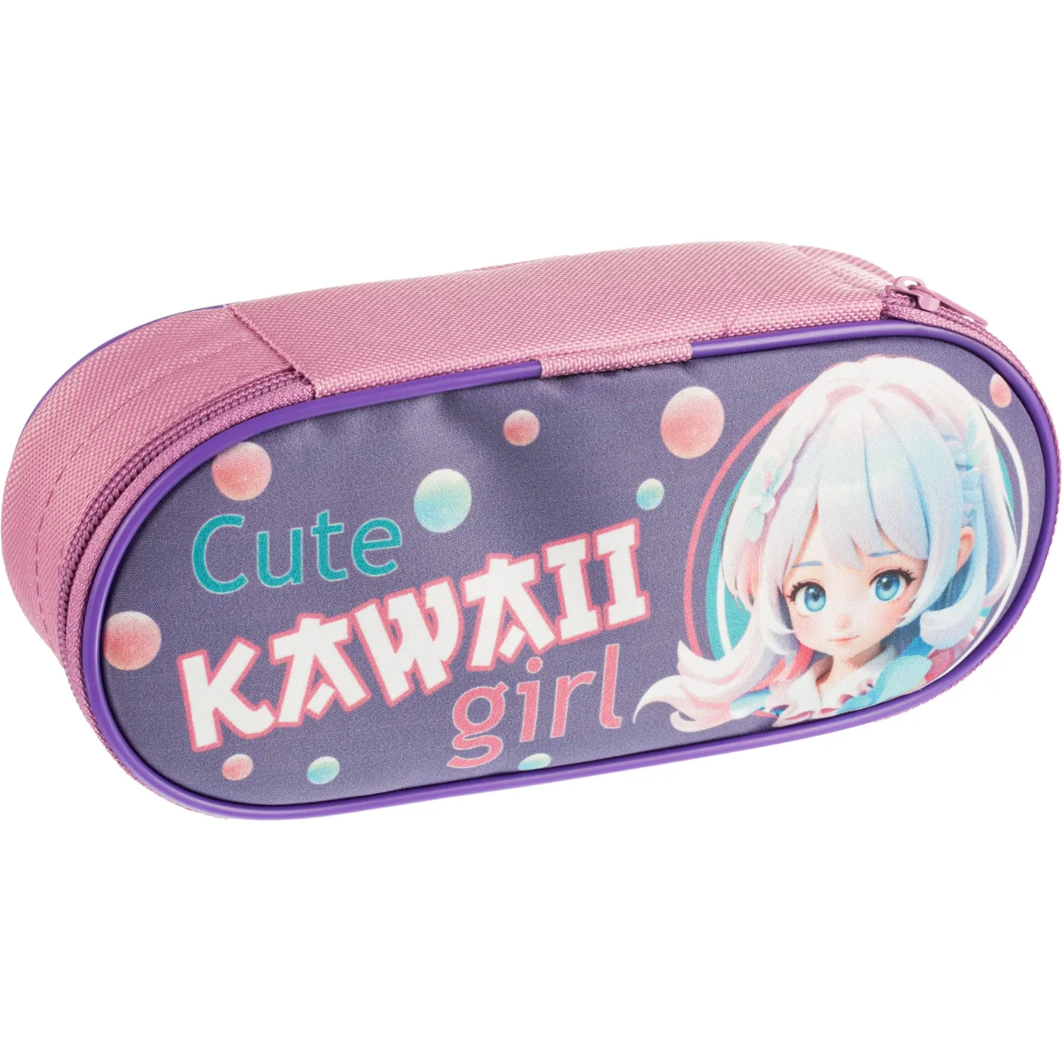 Пенал - тубус на молн объемный, жесткий,К-61,ОЧАРОВАТЕЛЬНАЯ МАЛЫШКА