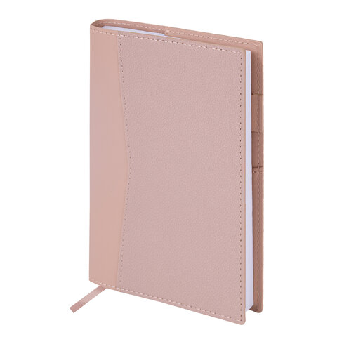 Ежедневник недатированный В6 130х185мм BRAUBERG "Gleam", под кожу, 160л, розовый, 116219