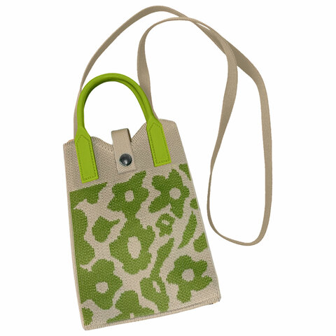 Сумочка-органайзер повседневная HEIKKI KNIT (ХЕЙКИ) кросс боди, вязаная, 17х12х5 см, "Flowers", 273797