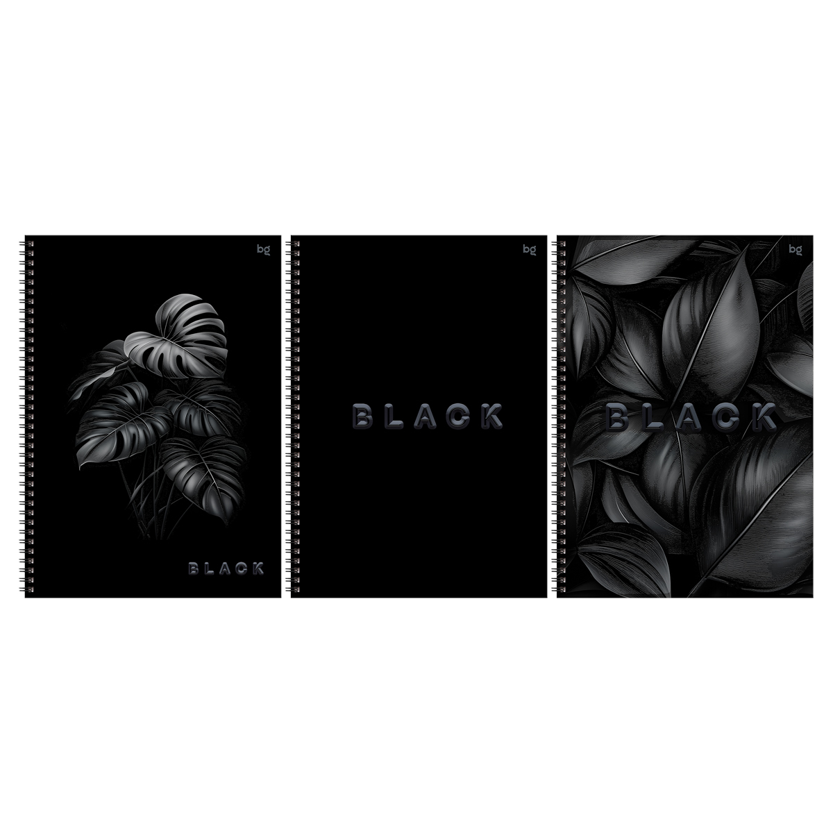 Тетрадь 96л., А4, клетка, на гребне BG "Just black", soft-touch ламинация, выб. лак