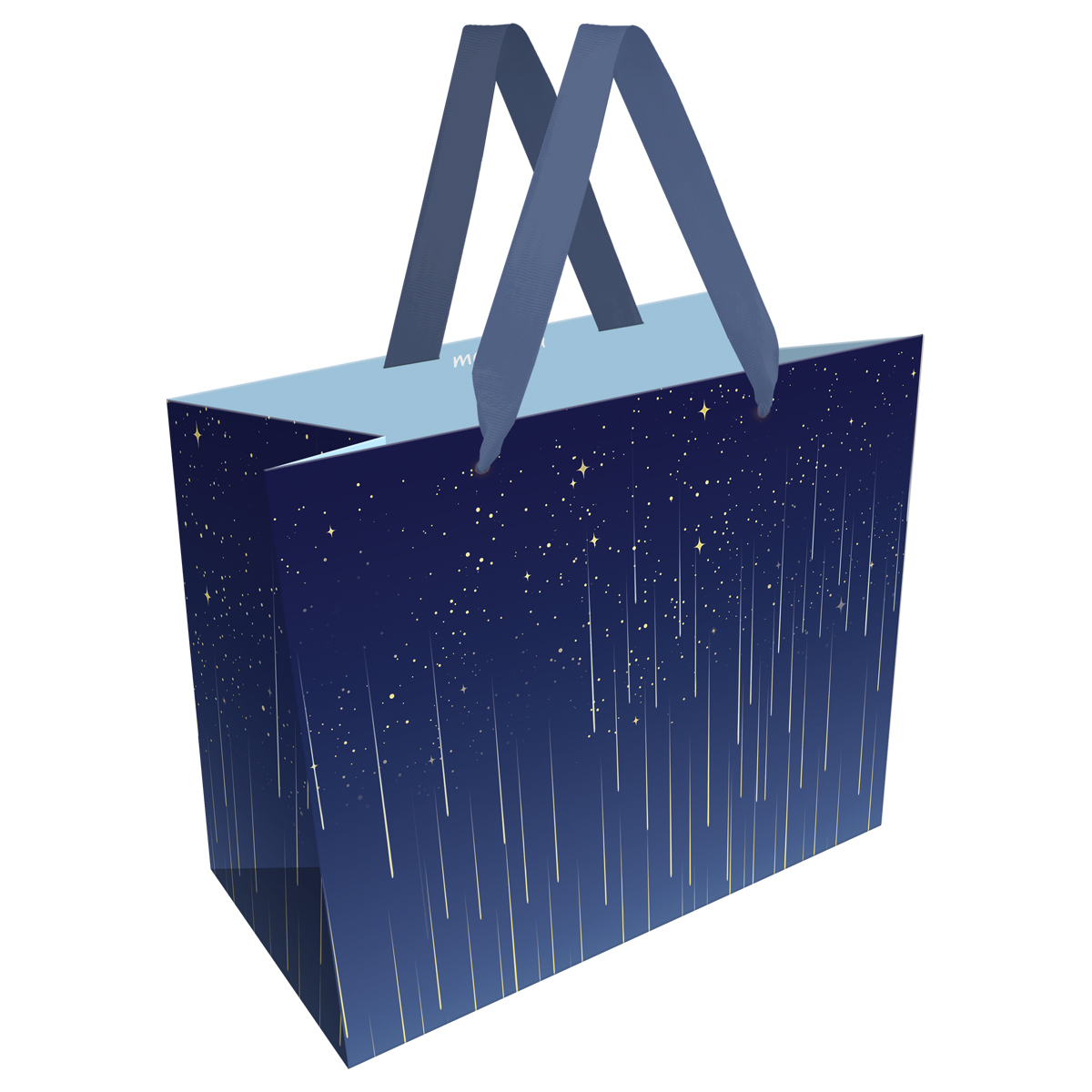 Пакет подарочный 32*26*12см MESHU "Star rain", фольга, матовая ламинация
