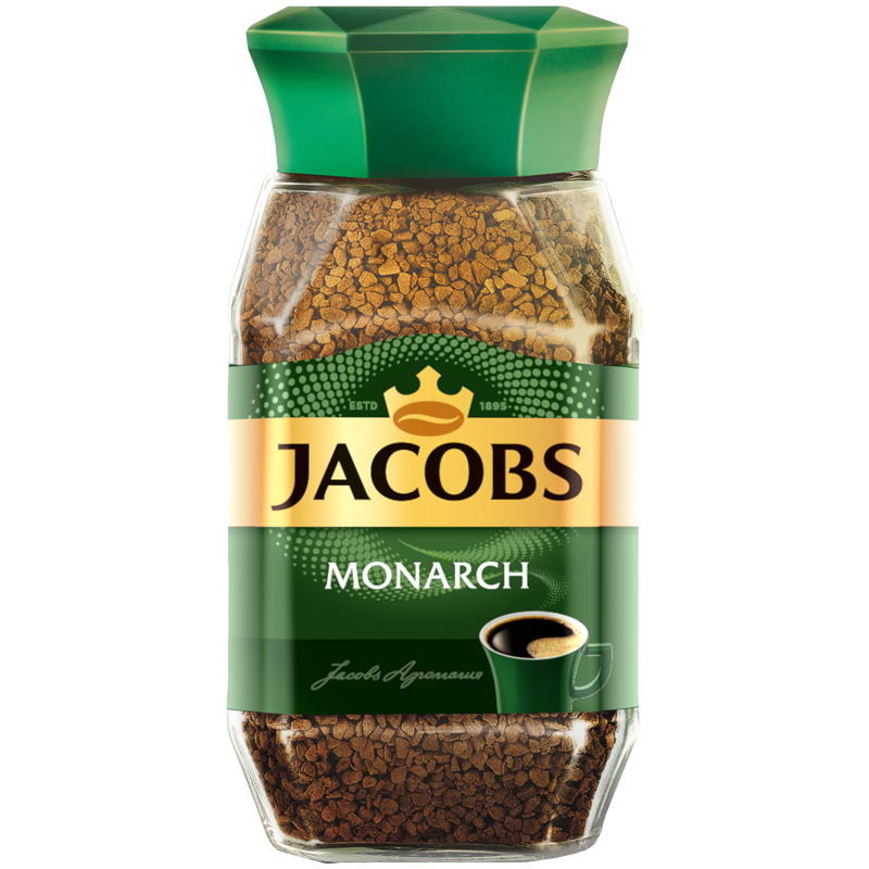 Кофе растворимый Jacobs "Monarch", сублимированный, стеклянная банка, 190г