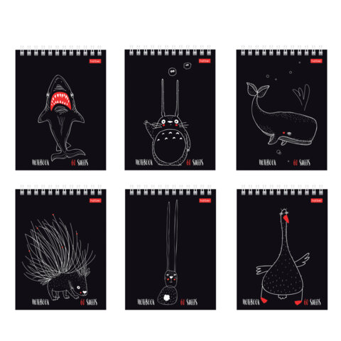 Блокнот МАЛЫЙ ФОРМАТ А6 60л, гребень, картон, клетка, HATBER, Нескучные герои, 088310, 60Б6В1гр