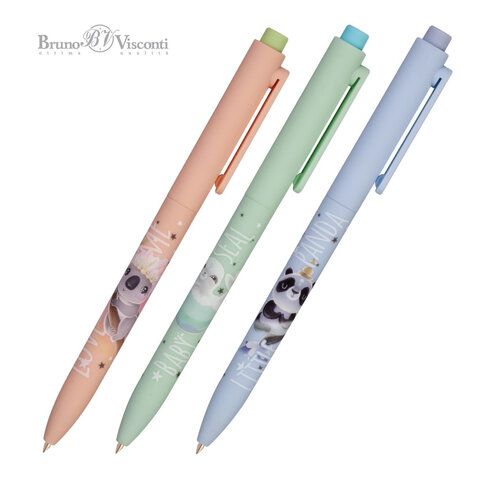 Ручка шариковая автомат. BRUNO VISCONTI FunClick, СИНЯЯ, Милота, ассорти, линия 0,5, 20-0297/01