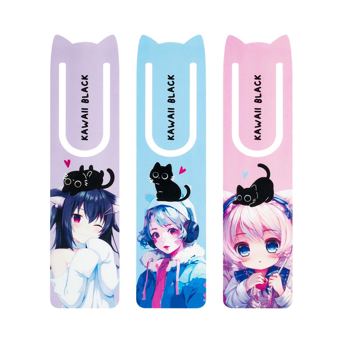 Закладки для книг, 3шт., 47*188мм, MESHU "Kawaii"