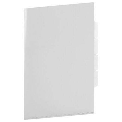 Папка-уголок 3 отделения жесткая А4 BRAUBERG SPECIAL, прозрачная, 0,15 мм, 273062