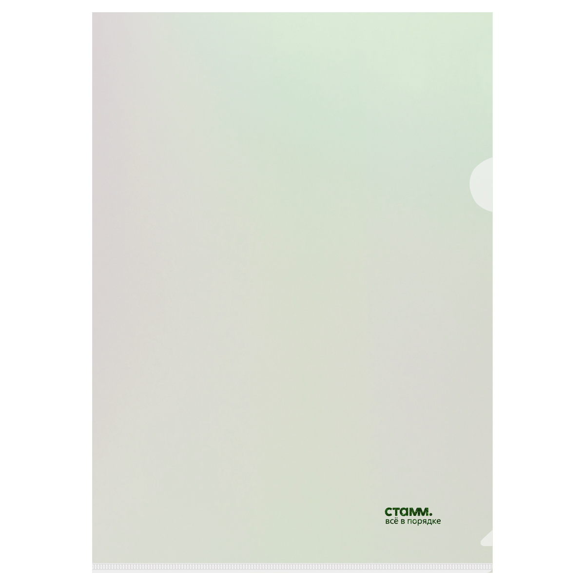 Папка-уголок СТАММ "Сияние" А4, 180мкм, пластик, непрозрачная, белый