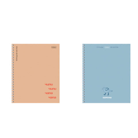 Тетрадь А5 80л. HATBER гребень, линия, матовая ламинация, Чипи-чипи (микс в спайке), 088819, 80Т5лВ2гр
