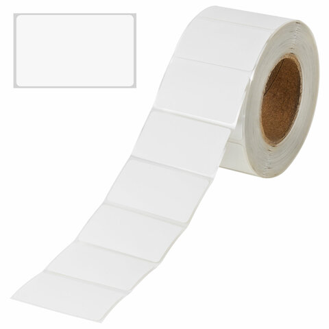 Этикетка термотрансферная ПОЛУГЛЯНЕЦ (43х25 мм), 1000 этикеток в ролике, прозрачная подложка, 114512, 54248