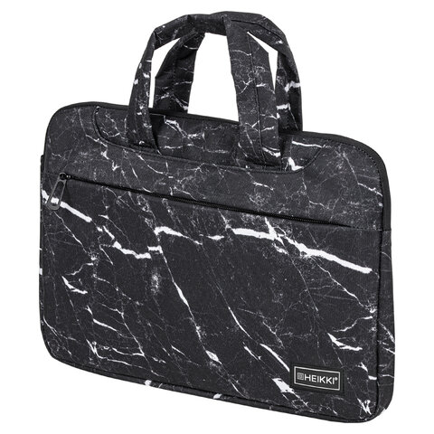 Сумка портфель HEIKKI STYLE (ХЕЙКИ)с отд. для ноутбука 13-14", 3 кармана, черная, 26х36х3 см, 272606